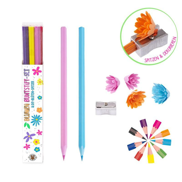 Buntstift-Set Blume mit Spitzer 10-teilig