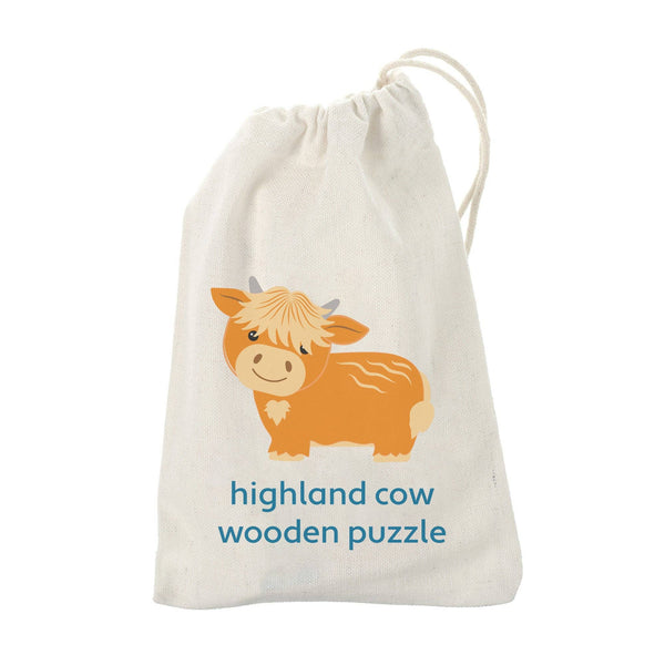 Holzpuzzle Highland Cow