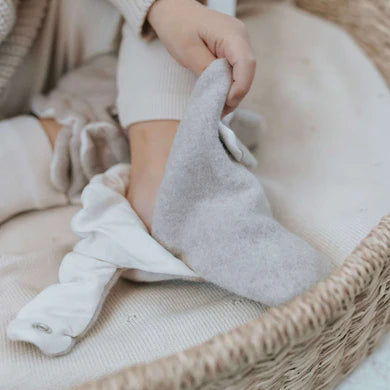 Organic Fleece Booties - Taupe Melange