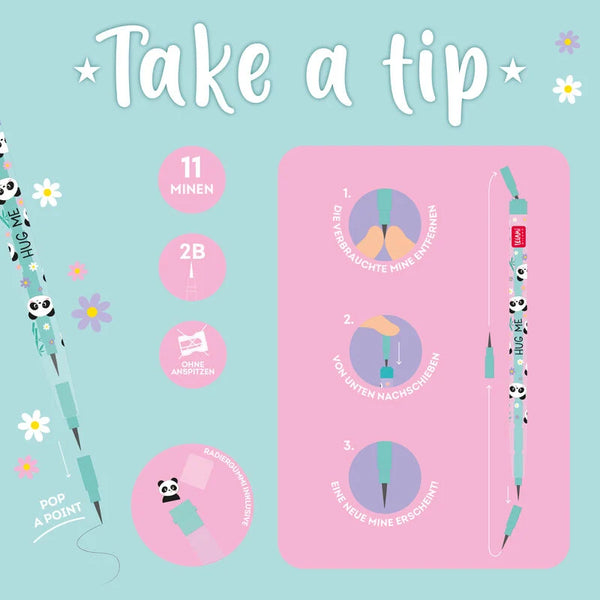 Stapelbarer Bleistift mit Radiergummi - Take a Tip