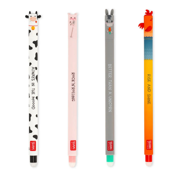 Farm Tiere Set mit 4 Löschbaren Gelstiften - Erasable Pen