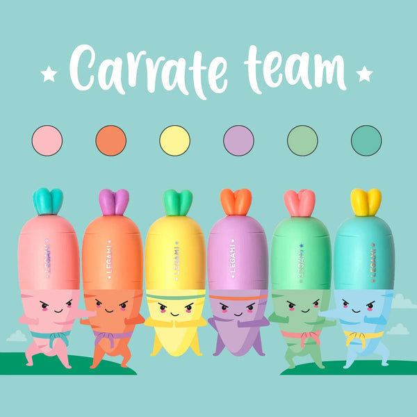Mini-Textmarker im 6er-Set - Carrate Team