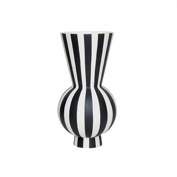 Toppu Vase - Rund Black White