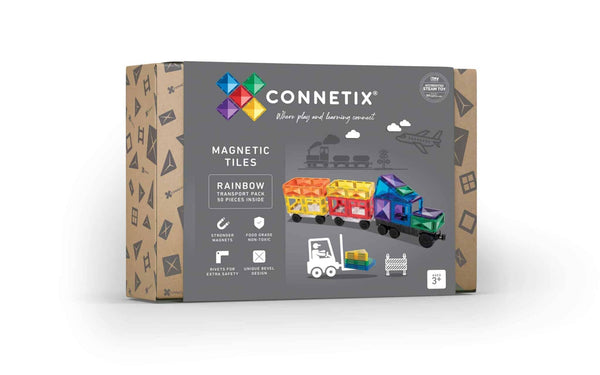 Connetix Rainbow Transport 50 pc Set
