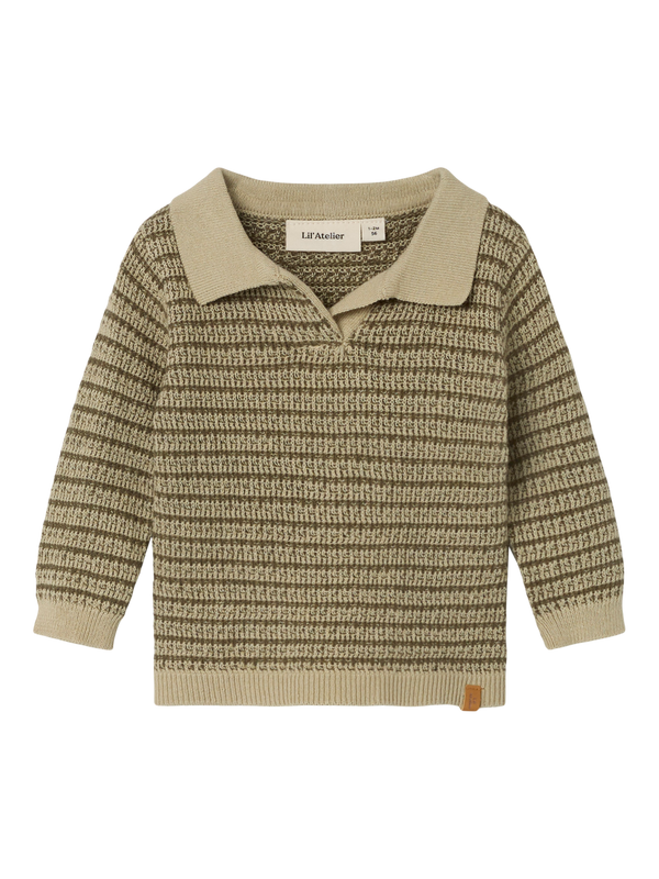 Baby KNIT POLO - Moss Gray