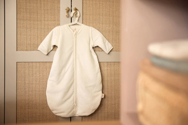 Baby Schlafsack mit Abnehmbaren Ärmeln Rund Rib - Ivory