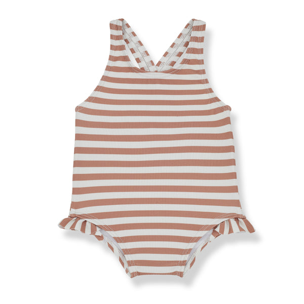 Striped Swimsuit Apricot