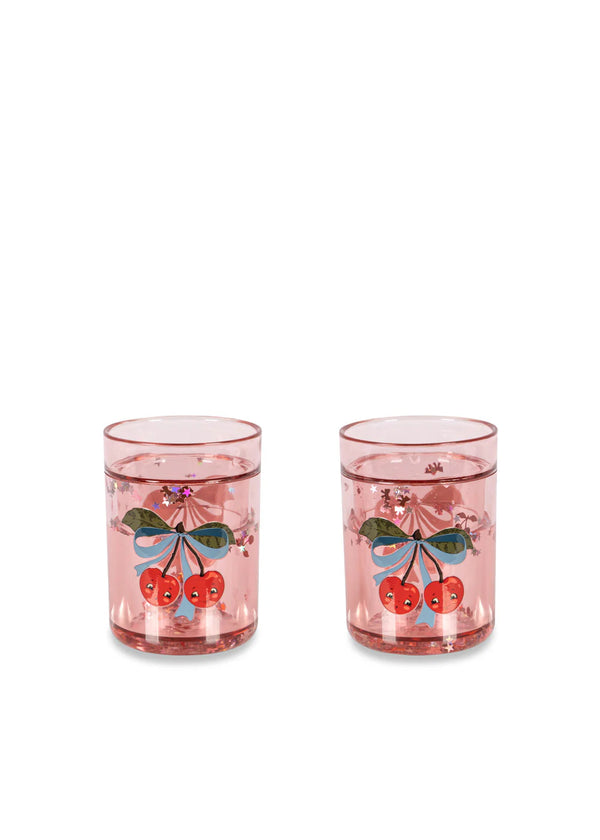 2 PACK | GLITTER CUPS | cherry bow