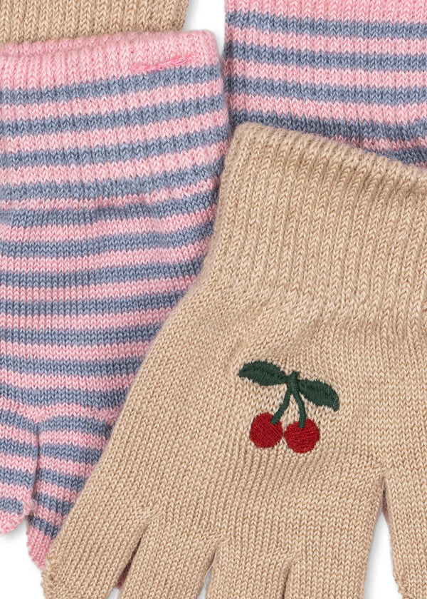2 Pack Filla Handschuhe cherry/stripe