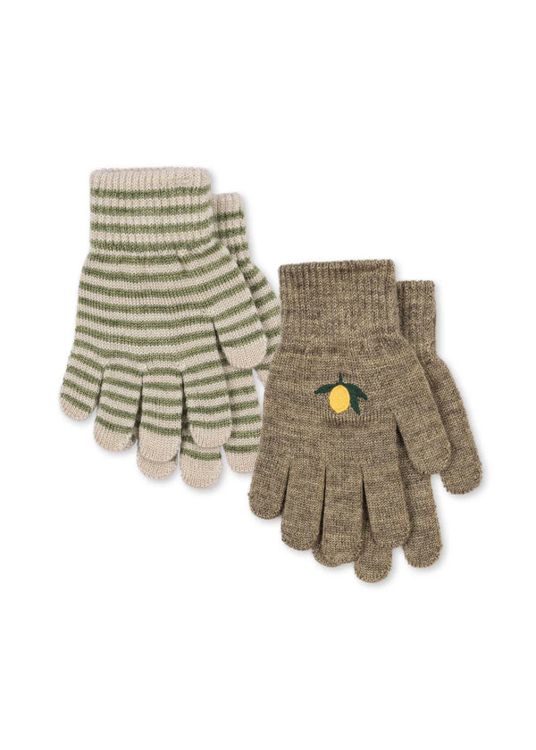 2 Pack Filla Handschuhe lemon/stripe
