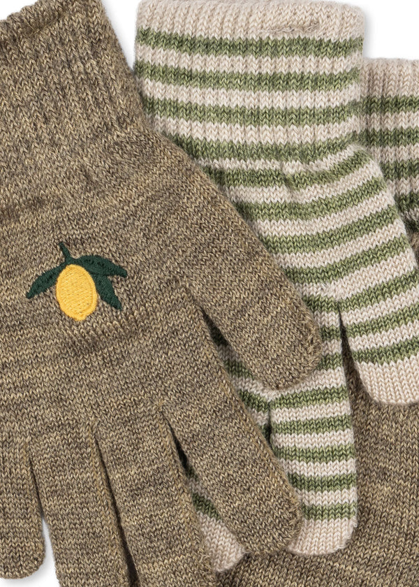 2 Pack Filla Handschuhe lemon/stripe