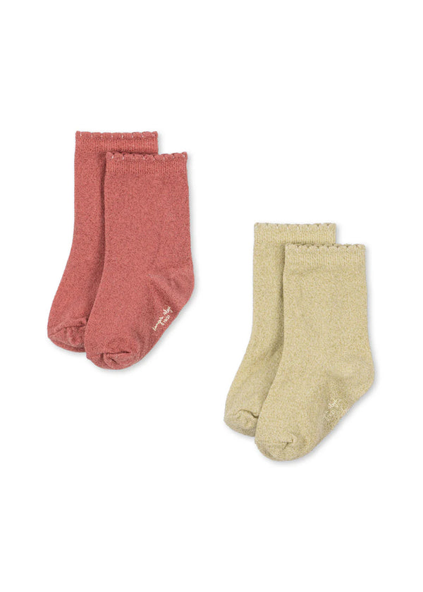 Glitzer Nylon Socken 2er Set