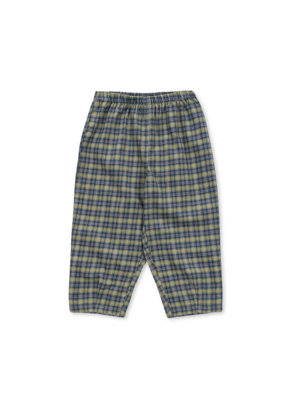 CARA PANTS GOTS | laurel blue check