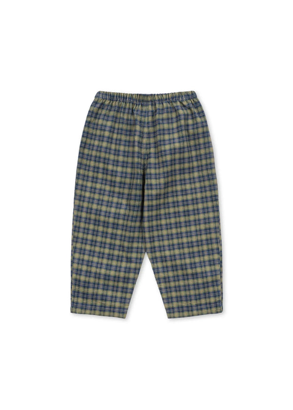 CARA PANTS GOTS | laurel blue check