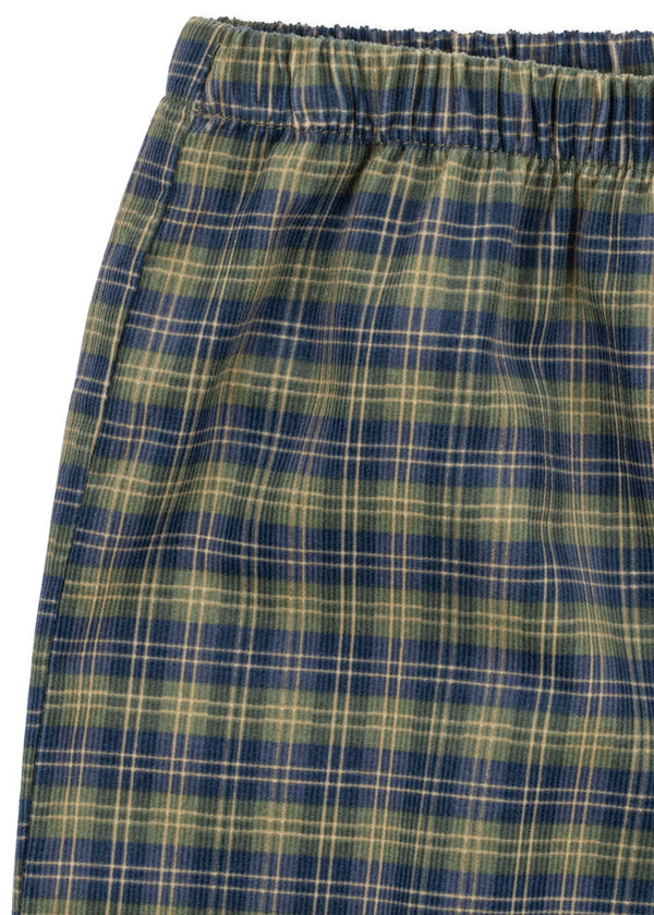 CARA PANTS GOTS | laurel blue check
