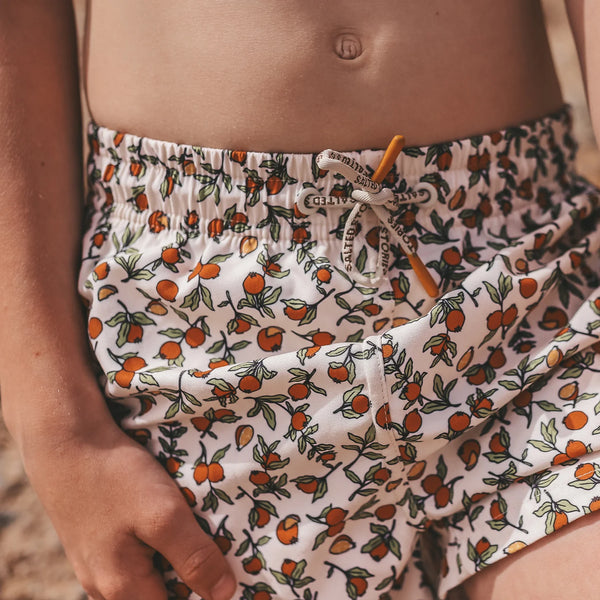 Pommegranate | Swim Shorts | White Swan