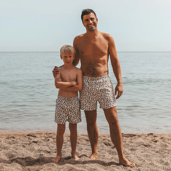Pommegranate | Swim Shorts | White Swan