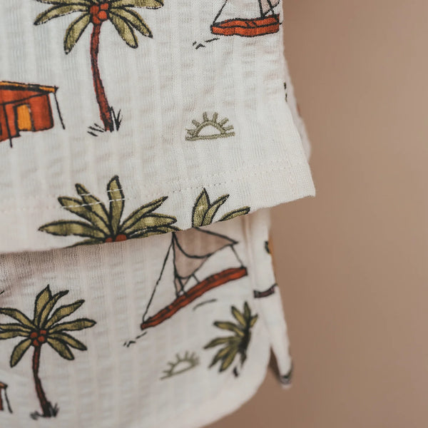 Sailing Seersucker | Sporty Shorts | White Swan