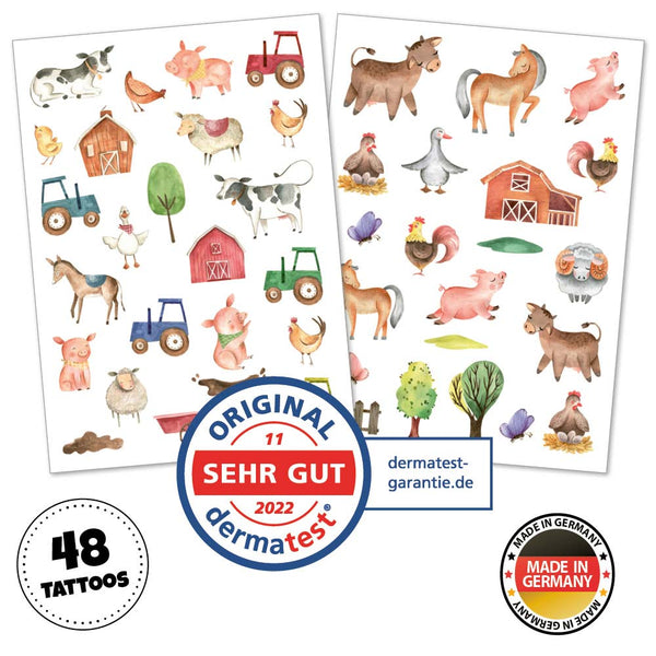 Kinder-Tattoos ‚Muh & Mäh‘ (48 Stk.)