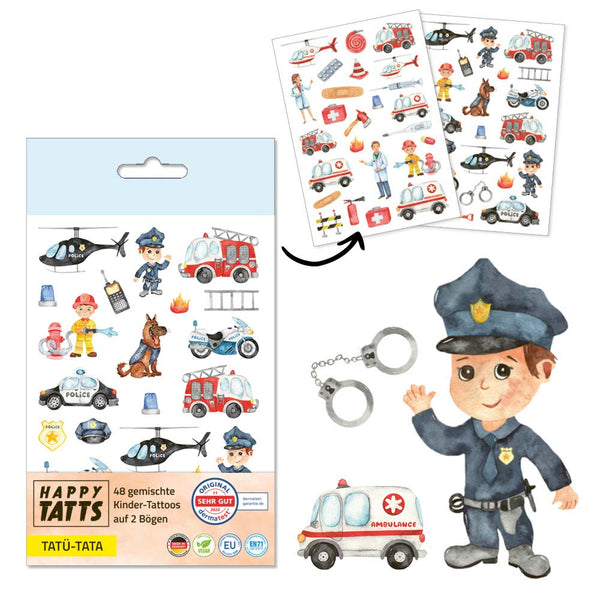 Kinder-Tattoos ‚Tatü-Tata‘ (48 Stk.)