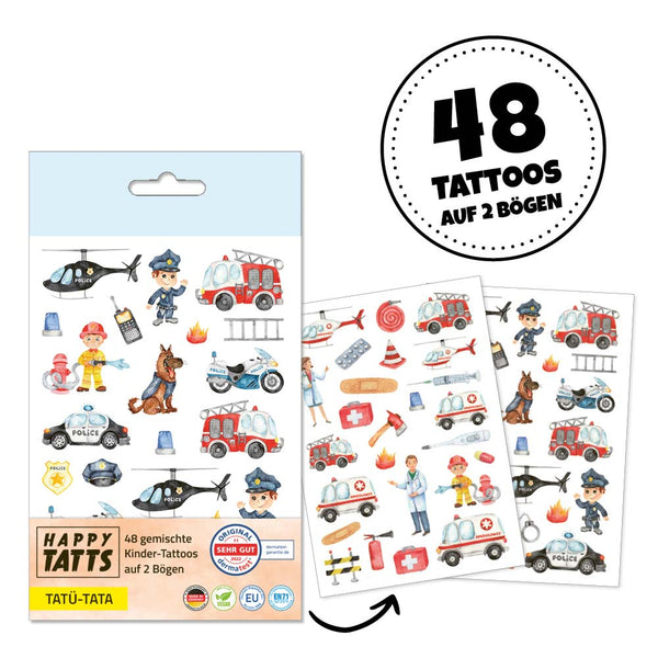 Kinder-Tattoos ‚Tatü-Tata‘ (48 Stk.)