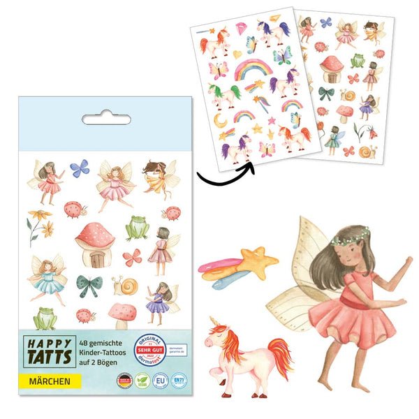 Kinder-Tattoos ‚Märchen‘ (48 Stk.)