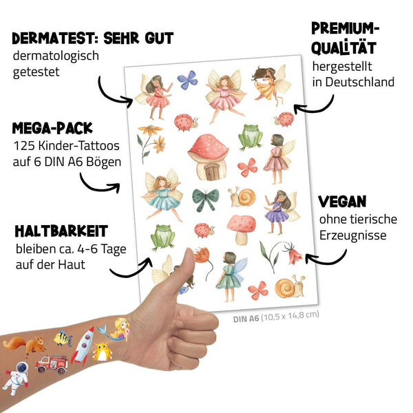 Kinder-Tattoos ‚Märchen‘ (48 Stk.)