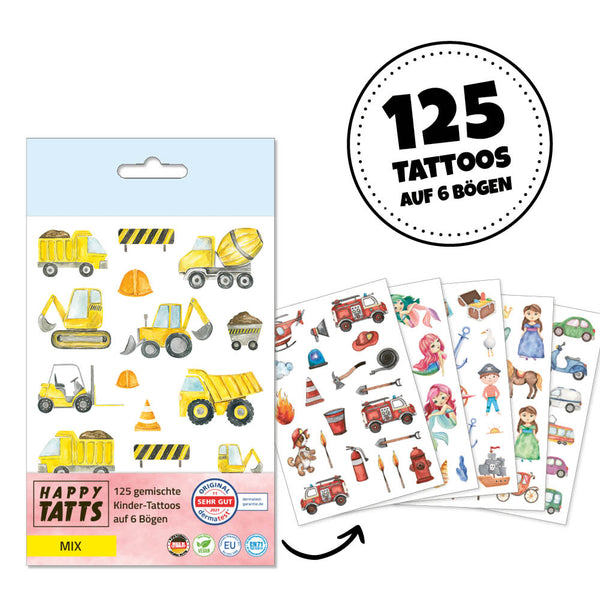 Kinder-Tattoos ‚Mix‘ 125 Stk.