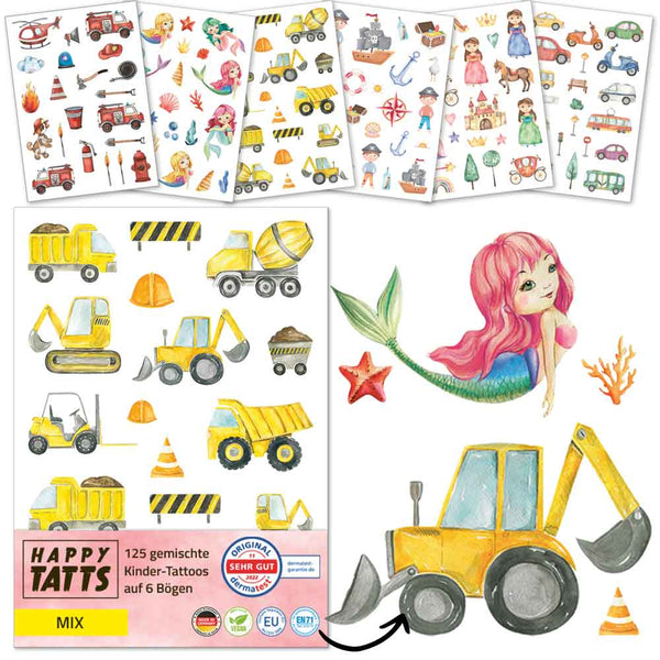 Kinder-Tattoos ‚Mix‘ 125 Stk.