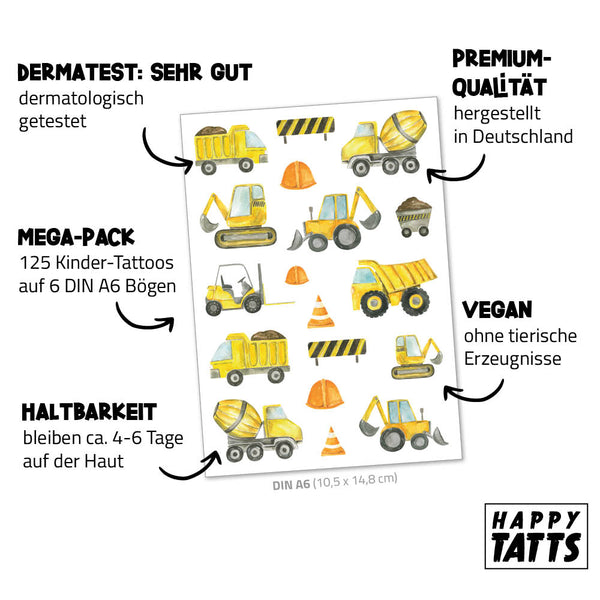 Kinder-Tattoos ‚Mix‘ 125 Stk.