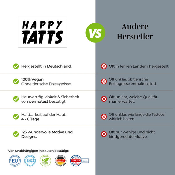 Kinder-Tattoos ‚Tiere‘ (125 Stk.)