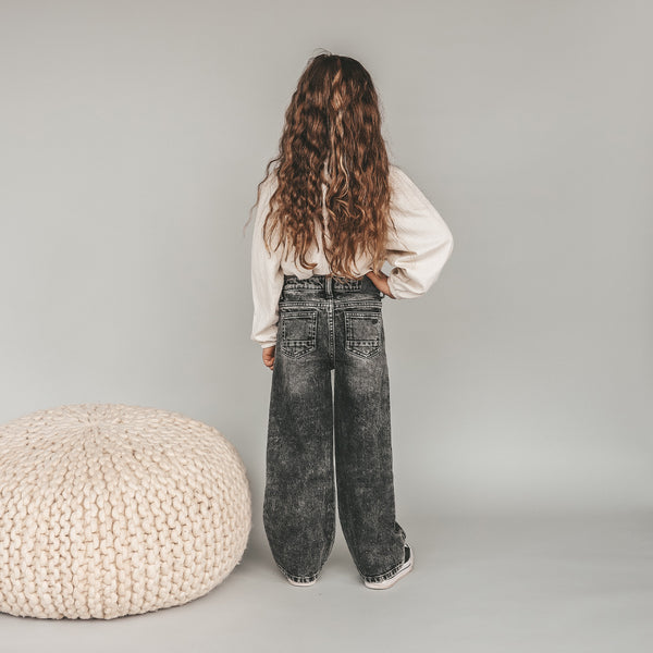 Stretch Denim | Wide Leg Glitter Jeans