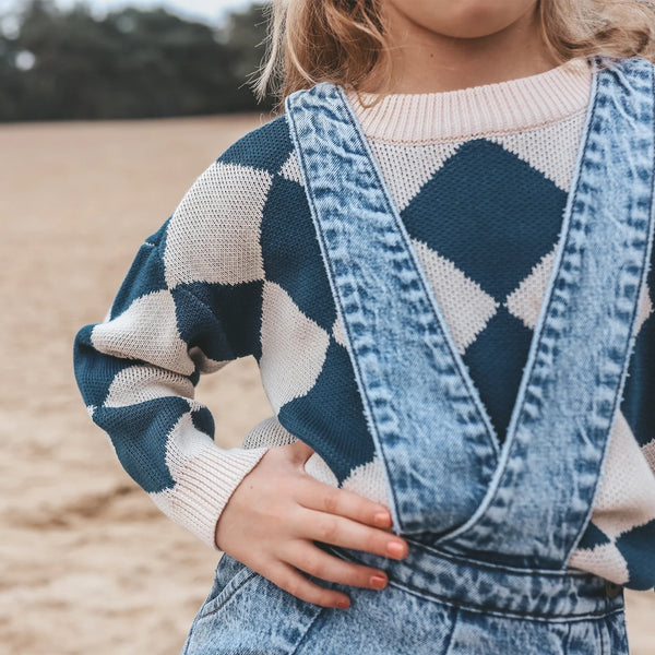 Diamond Knit | Chunky Sweater | Tapioca
