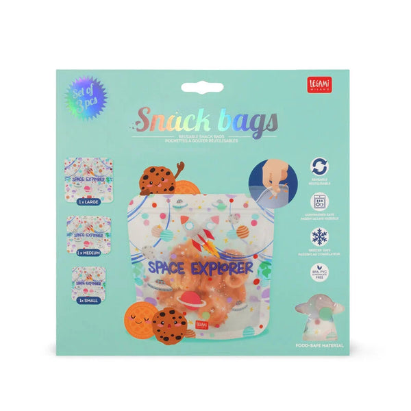 3er-Set Lebensmittelbeutel - Snack Bags
