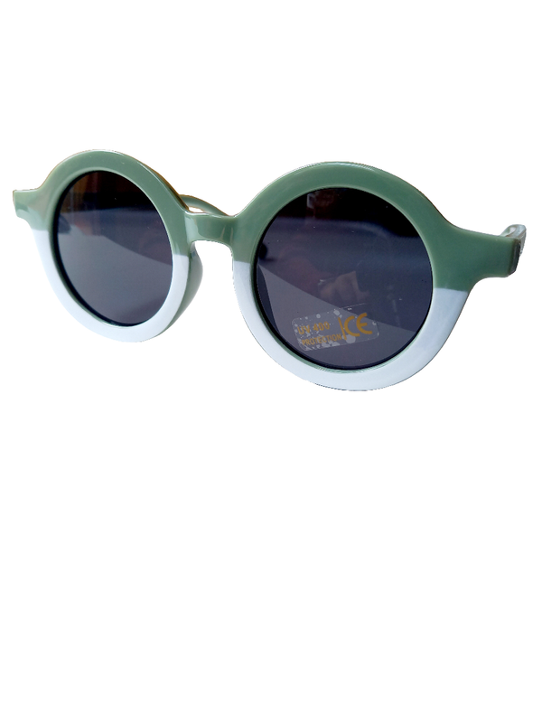 Kinder Retro Sonnenbrille grün/weiß