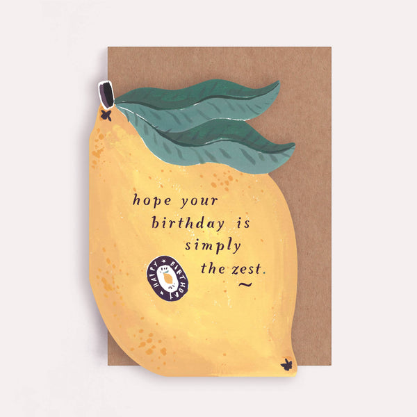 Lemon Zest Geburtstagskarte | Lustige Geburtstagskarten | Wortspielkarten
