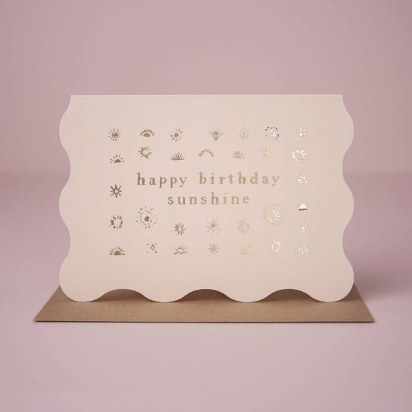 Sunshine Geburtstagskarte | Luxuriöse Goldfolie | Geburtstagskarten