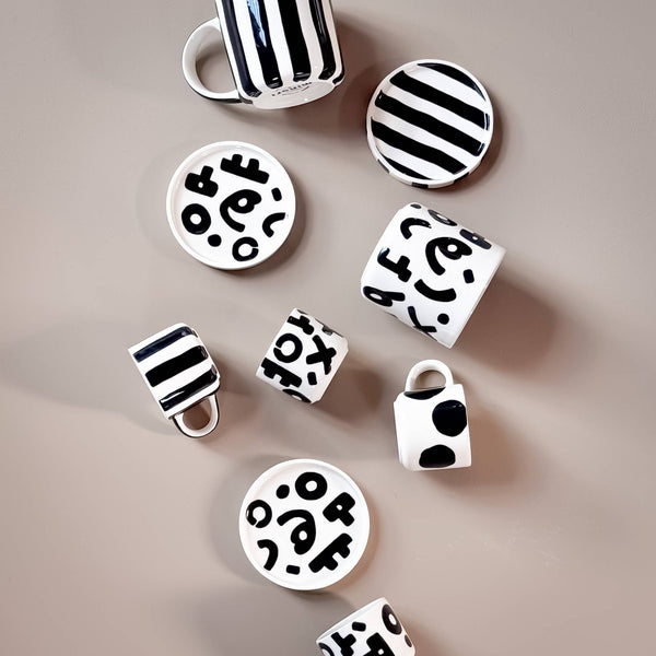 Espresso Stripes - vulcano black (2er Set - 4 Teile)