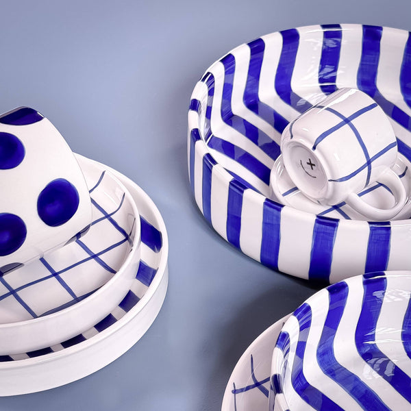 Schale gross  Stripes - mare blue