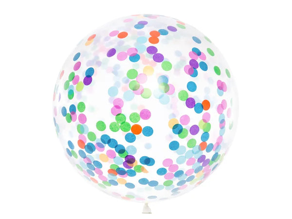 Ballon mit rundem Konfetti, 1m, Mix