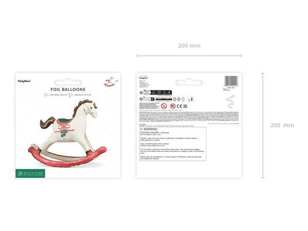 Folienballon Weihnachtliches Schaukelpferd