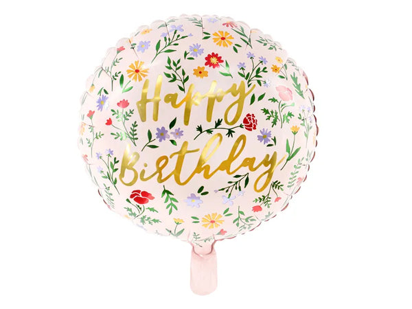 Folienballon Happy Birthday, 45 cm, hellrosa