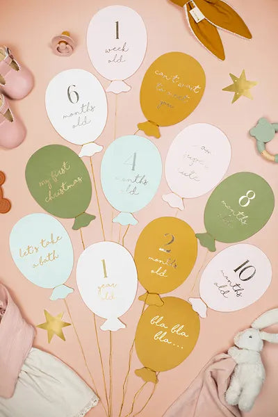 Milestone Cards Balloons, mix, 11.5x17cm