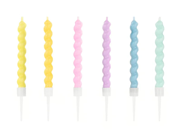 Gedrehte Geburtstagskerzen, 8.5 cm, 6er Set