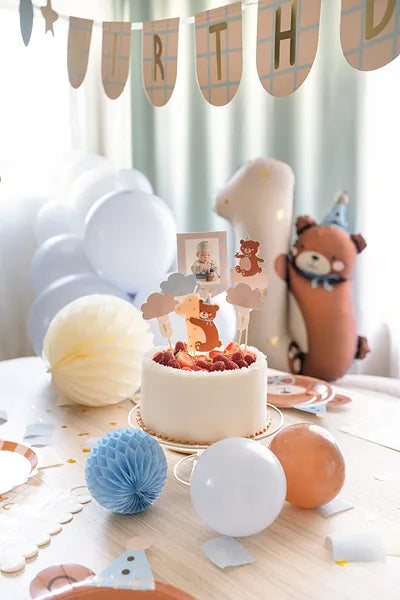 Geburtstagskerze Zahl 1 mit Teddybär, 7 cm