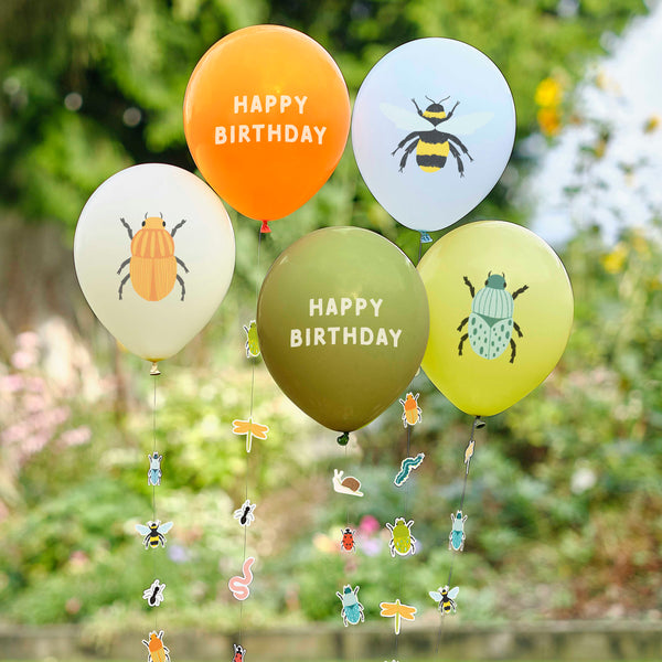 Käfer Party Geburtstagsballons mit Insekten Ballonschweifen