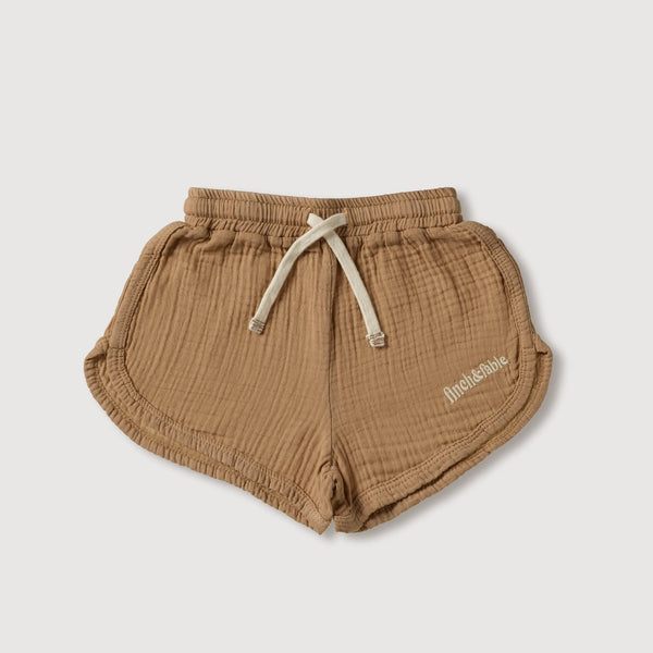 Shorts aus Mull - Bronze