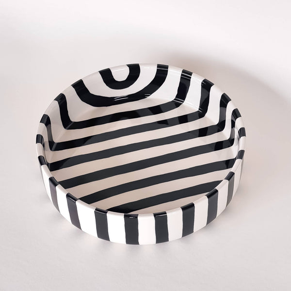 Schale gross  Stripes - volcano black