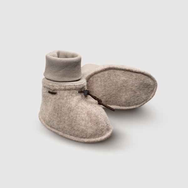 Babyschuhe aus Wolle - Sand