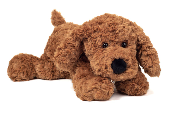 liegender Hund braun 28 cm